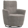 SESSEL in Chenille, Flachgewebe Greige  - Greige/Schwarz, Design, Textil/Metall (81/92/84cm) - Xora