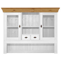 BUFFETAUFSATZ - Laugenfarbig/Weiß, ROMANTIK / LANDHAUS, Glas/Holz (143/112/32cm) - Boxxx