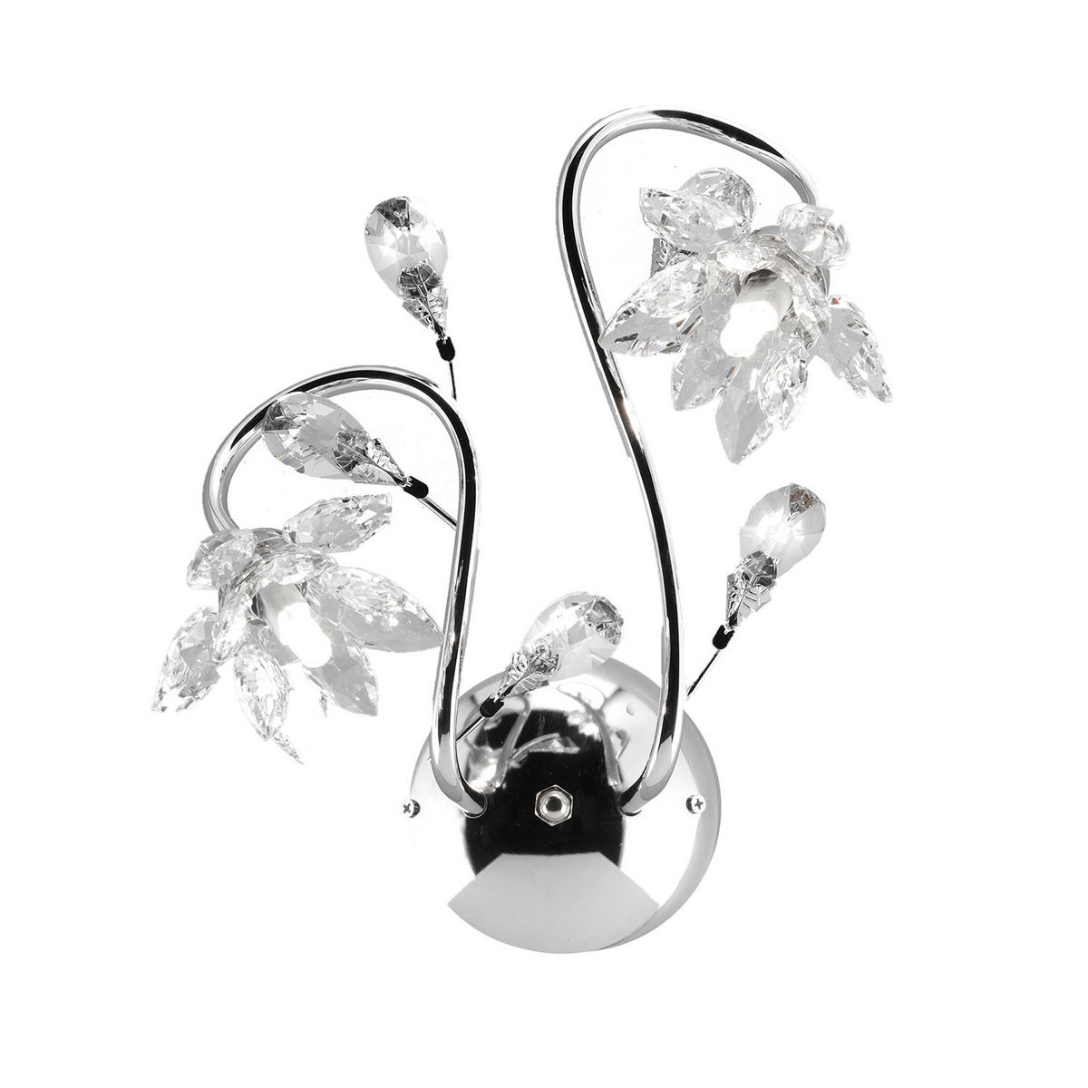 WANDLEUCHTE 25/35 cm   - Chromfarben, KONVENTIONELL, Glas/Metall (25/35cm)