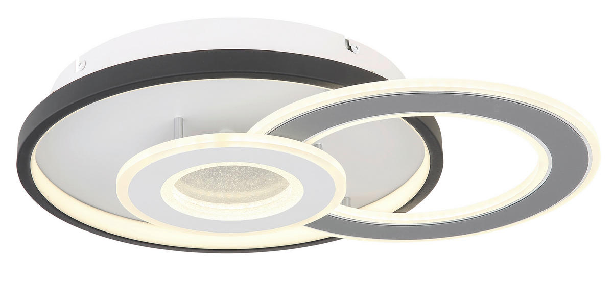 DECKENLEUCHTE 36 W    49/36/8 cm  - Weiss/Transparent, Trend, Kunststoff/Metall (49/36/8cm) - Globo