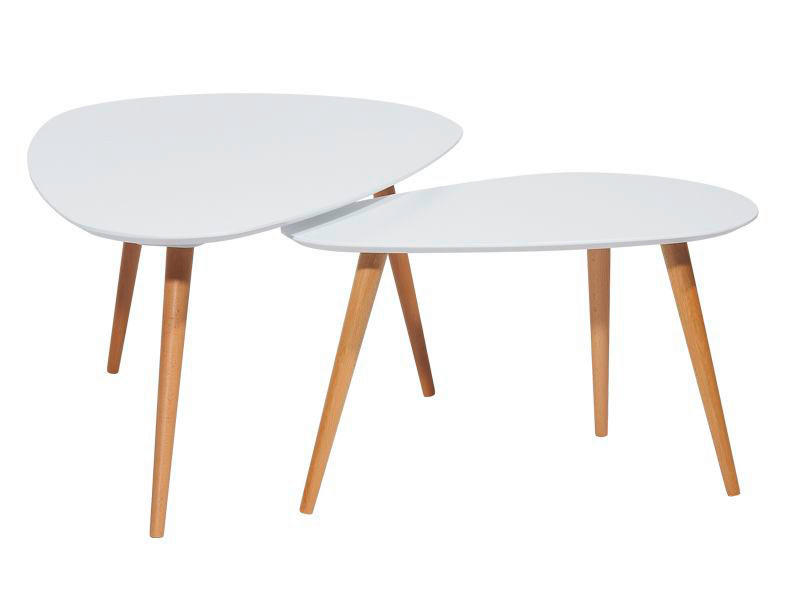 SADA STOLKŮ, hnědá, bílá, dřevo, kompozitní dřevo, 116-.75/66-43/45-39 cm - bílá/hnědá, Design, dřevo/kompozitní dřevo (116-.75/66-43/45-39cm) - Carryhome