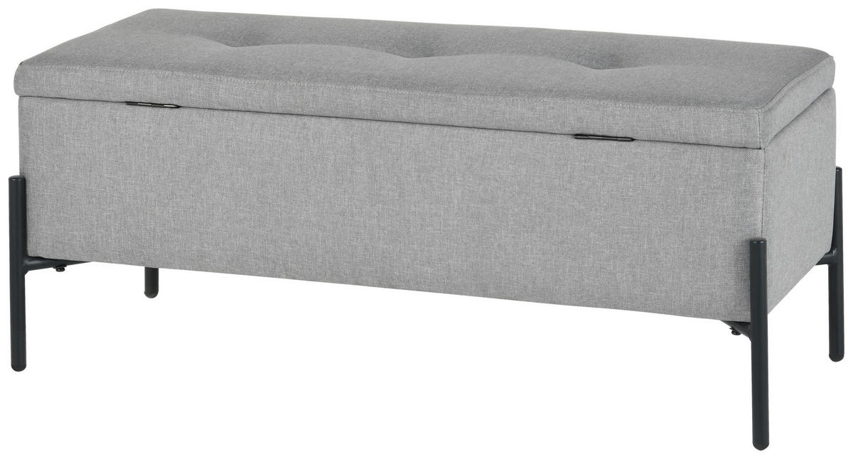 GARDEROBENBANK  in 95/41.5/37 cm  - Hellgrau/Schwarz, Design, Textil/Metall (95/41.5/37cm) - MID.YOU