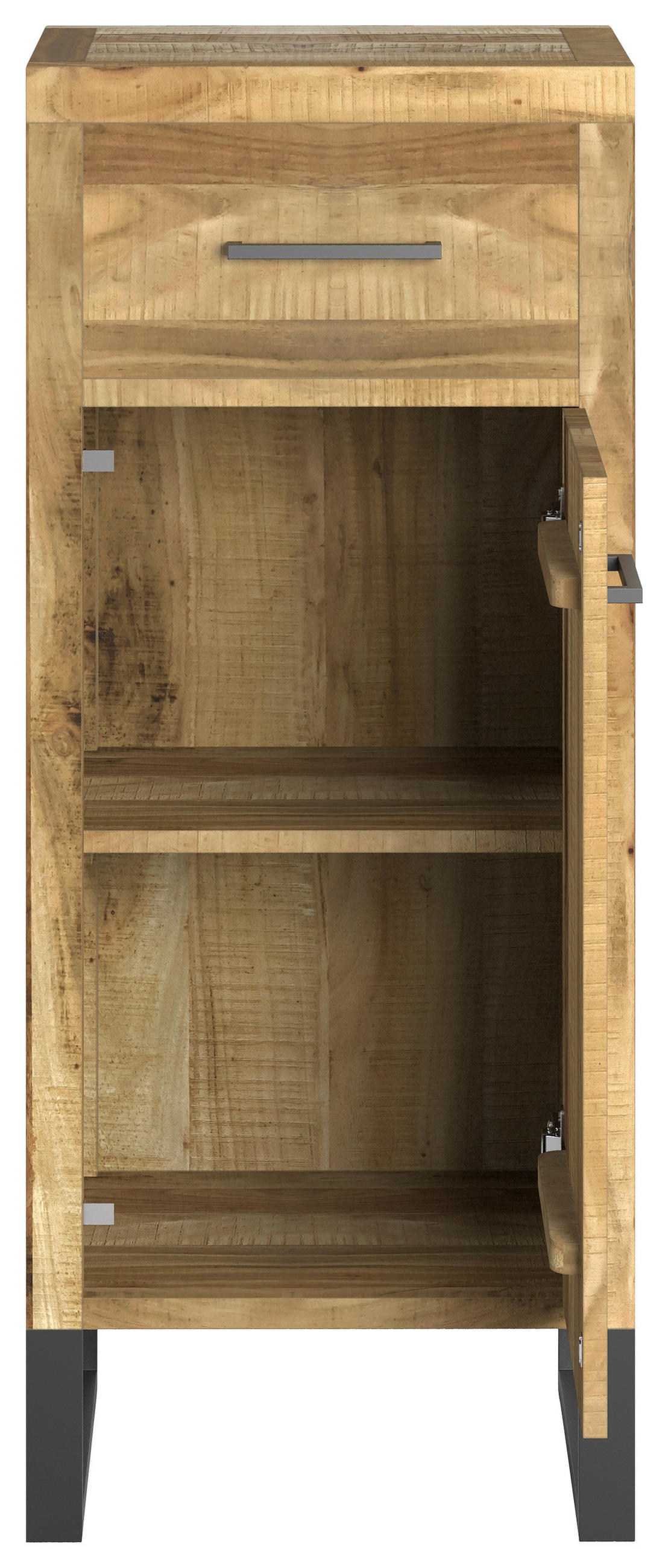 HIGHBOARD  in 43/104/39 cm  - Schwarz/Naturfarben, Natur, Holz/Metall (43/104/39cm) - Livetastic