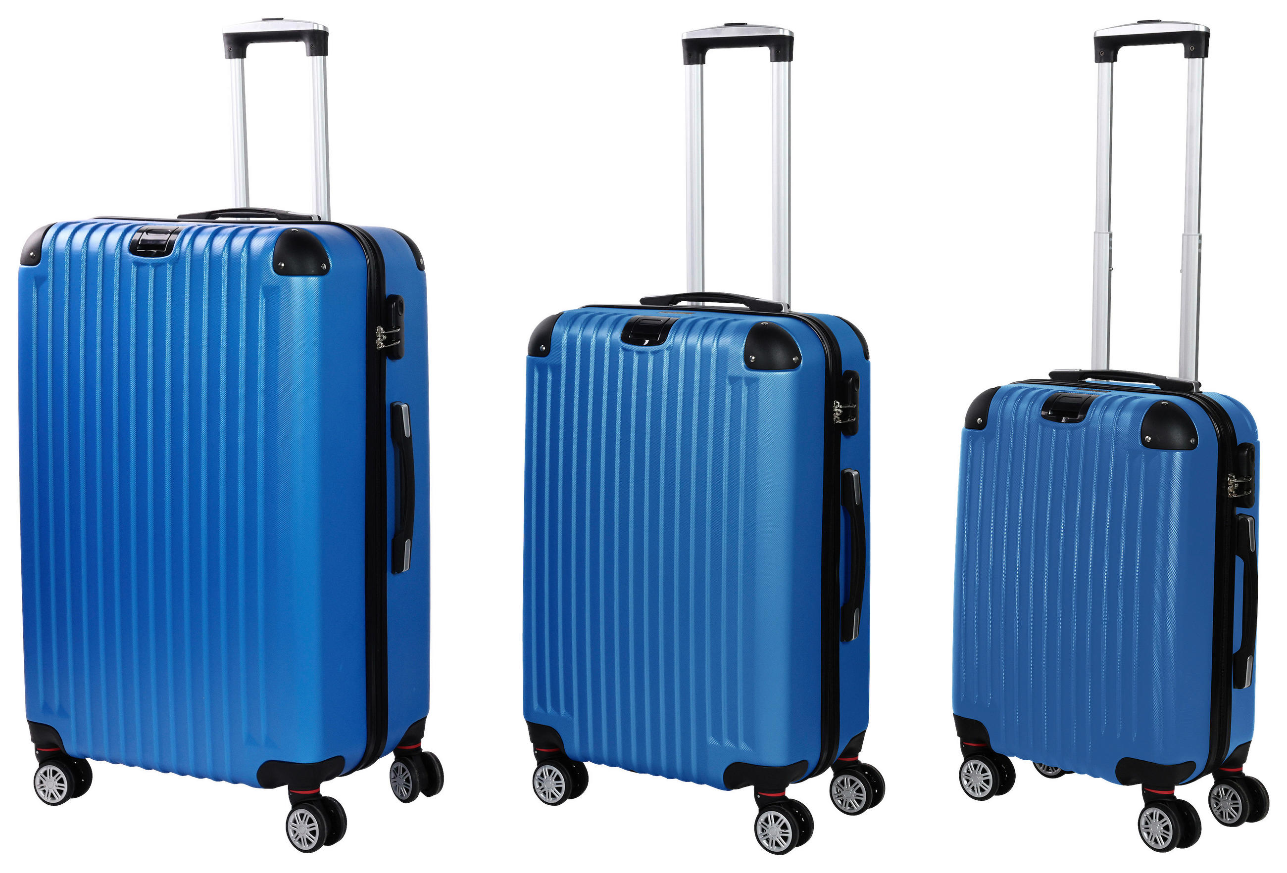 REISEKOFFERSET Blau 3-teilig  - Blau, Trend, Kunststoff/Textil (49/30/76cm) - Novel