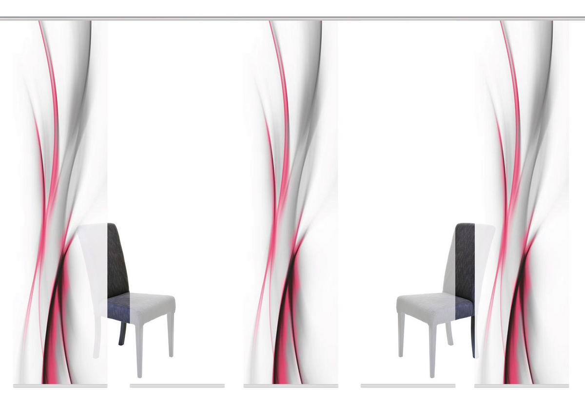 FLÄCHENVORHANG  5 Stück  halbtransparent   60/245 cm  - Rot, Design, Textil (60/245cm)