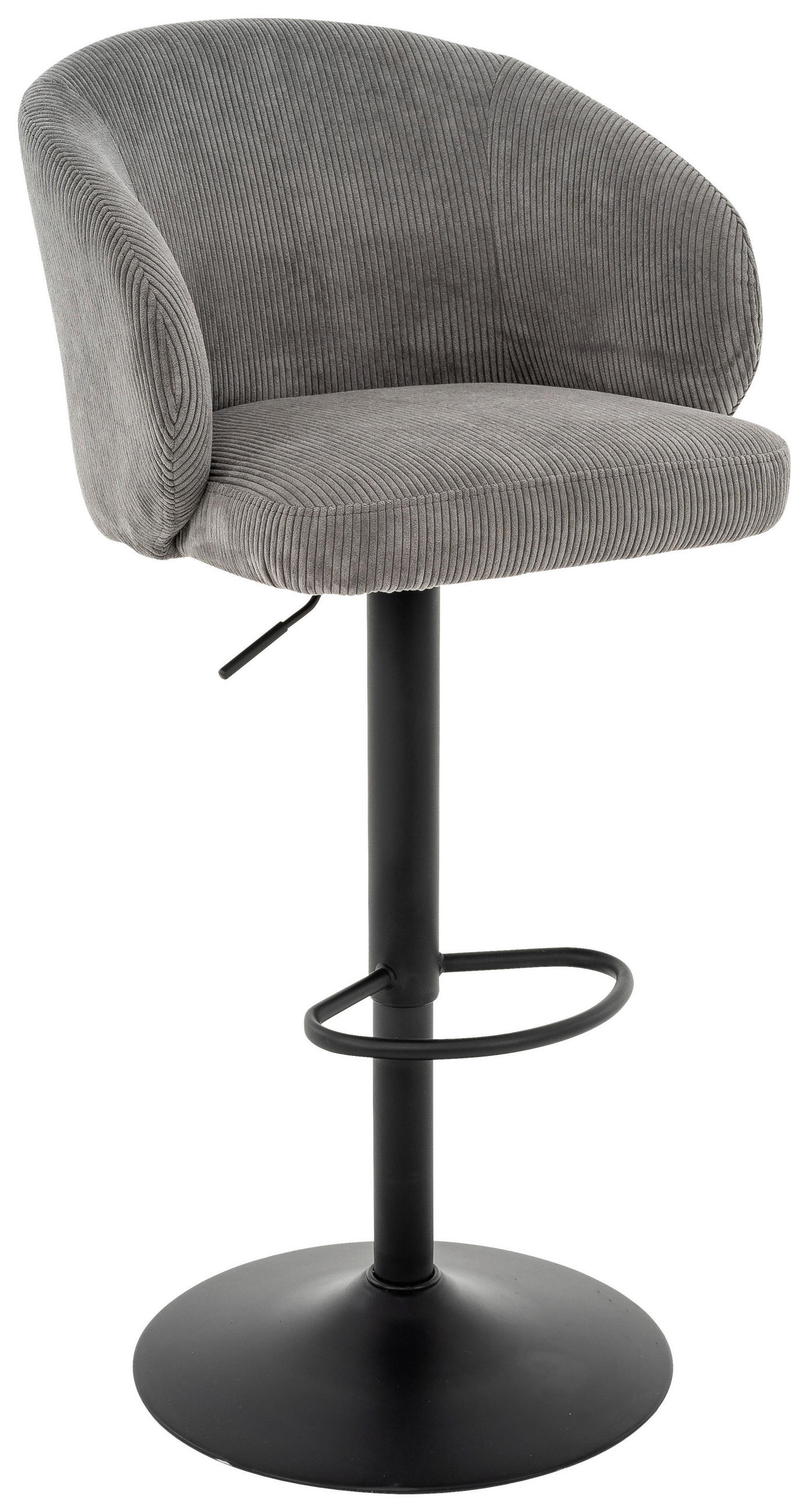 BARHOCKER in Metall, Textil Grau, Schwarz  - Schwarz/Grau, KONVENTIONELL, Textil/Metall (54/91-112/52cm) - MID.YOU