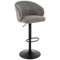 BARHOCKER in Metall, Textil Grau, Schwarz  - Schwarz/Grau, KONVENTIONELL, Textil/Metall (54/91-112/52cm) - MID.YOU