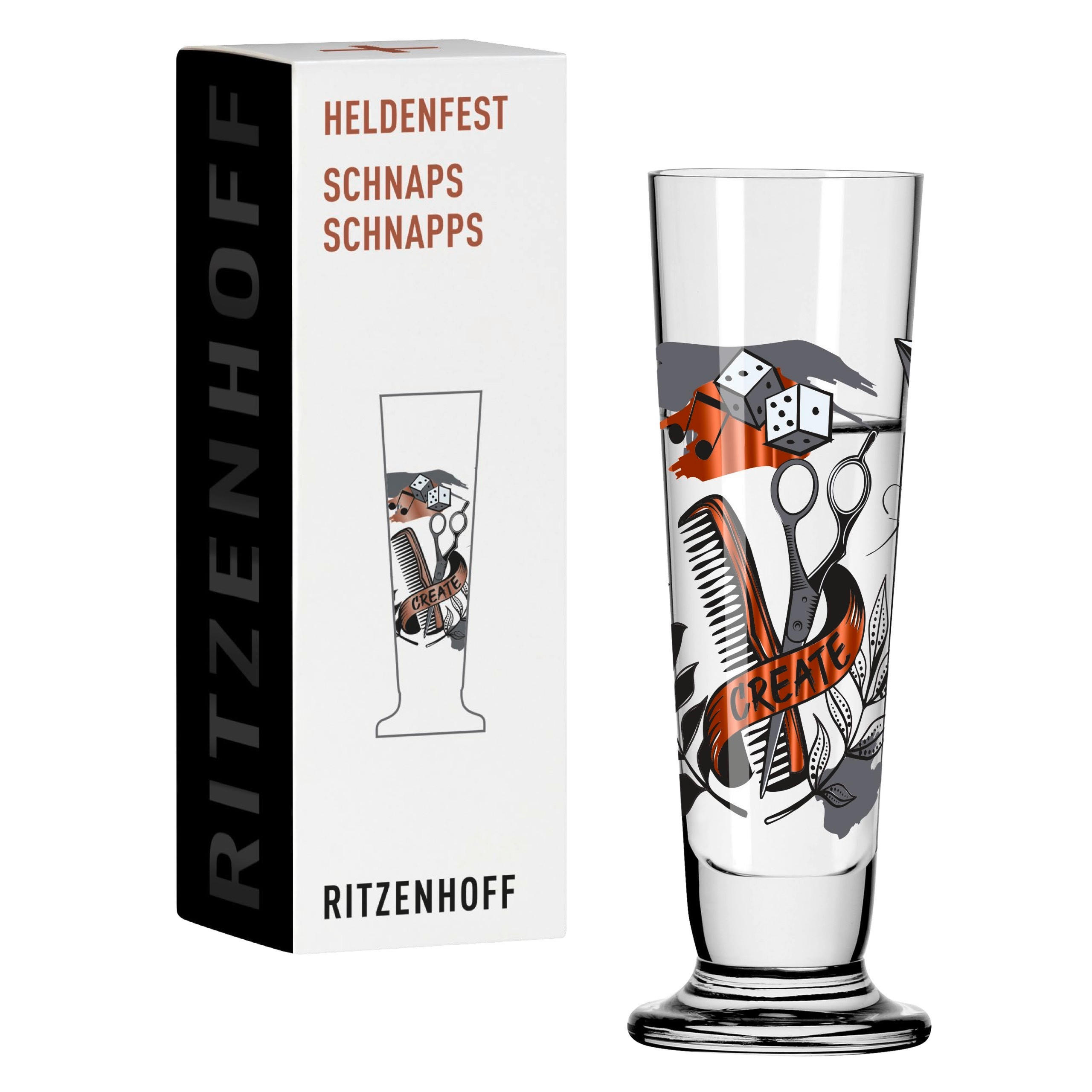 SCHNAPSGLAS 52 ml  - Schwarz/Weiß, LIFESTYLE, Glas (3,5/3,5/11,3cm) - Ritzenhoff
