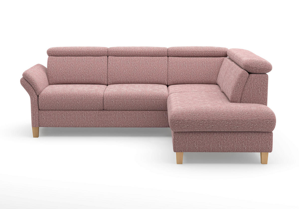 ECKSOFA GLENDALE E Aubergine Chenille  - Eichefarben/Aubergine, KONVENTIONELL, Holz/Textil (247/193cm) - Sit & More