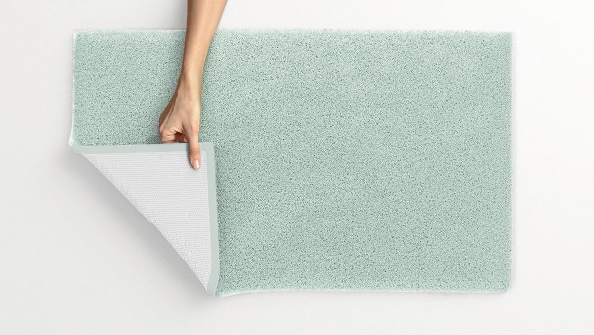 BADEMATTE Grün 60/100 cm  - Grün, Basics, Kunststoff/Textil (60/100cm) - Grund