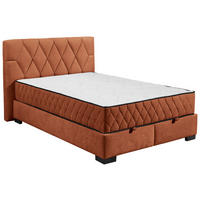 BOXBETT 140/200 cm  in Cognac  - Cognac/Schwarz, Modern, Holzwerkstoff/Kunststoff (140/200cm) - MID.YOU