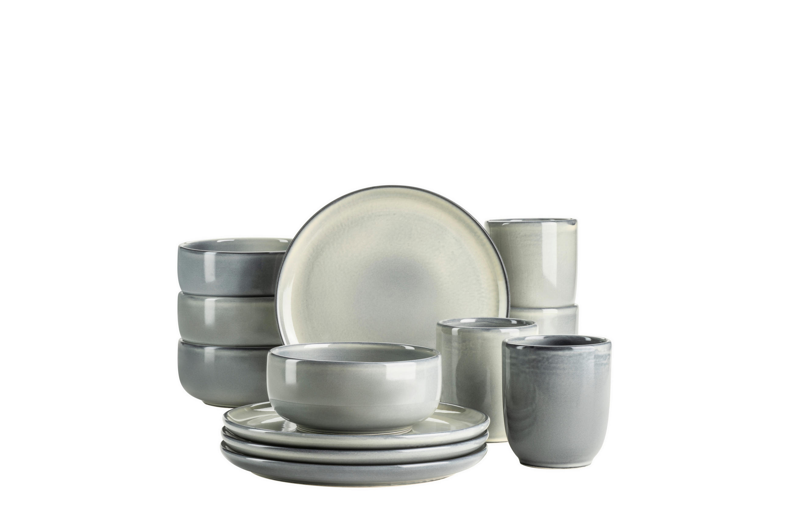 FRÜHSTÜCKSSERVICE Grün  - Grün, Basics, Keramik - Mäser