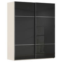 SCHWEBETÜRENSCHRANK Champagner, Schwarz  - Chromfarben/Champagner, Konventionell, Glas/Holzwerkstoff (201/223/67cm) - Novel