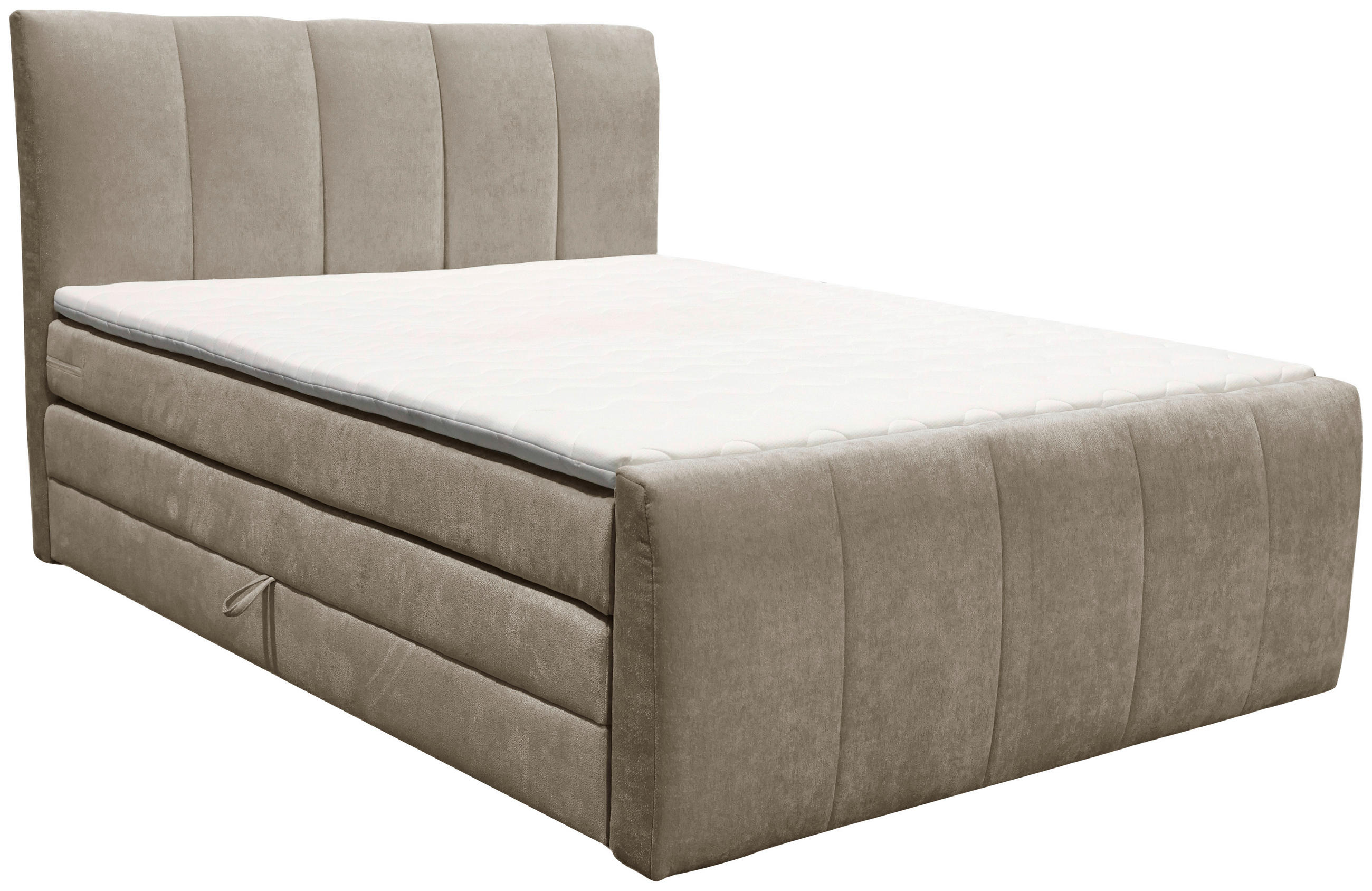 BOXSPRINGBETT 180/200 cm  in Schlammfarben  - Schlammfarben/Schwarz, Basics, Kunststoff/Textil (180/200cm) - Boxxx