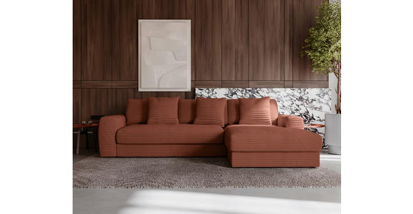 ECKSOFA Bronzefarben Cord - Schwarz/Bronzefarben, MODERN, Kunststoff/Textil (302/182cm) - Carryhome
