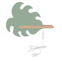 VÄGGLAMPA FÖR BARN Monstera 37/12/27 cm   - grön, Basics, metall/trämaterial (37/12/27cm)