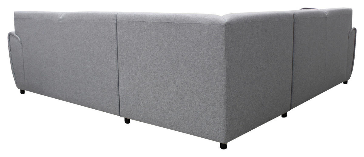 ECKSOFA in Flachgewebe Schwarz, Hellgrau  266/266 cm  - Silberfarben/Hellgrau, Design, Kunststoff/Textil (266/266cm) - Livetastic
