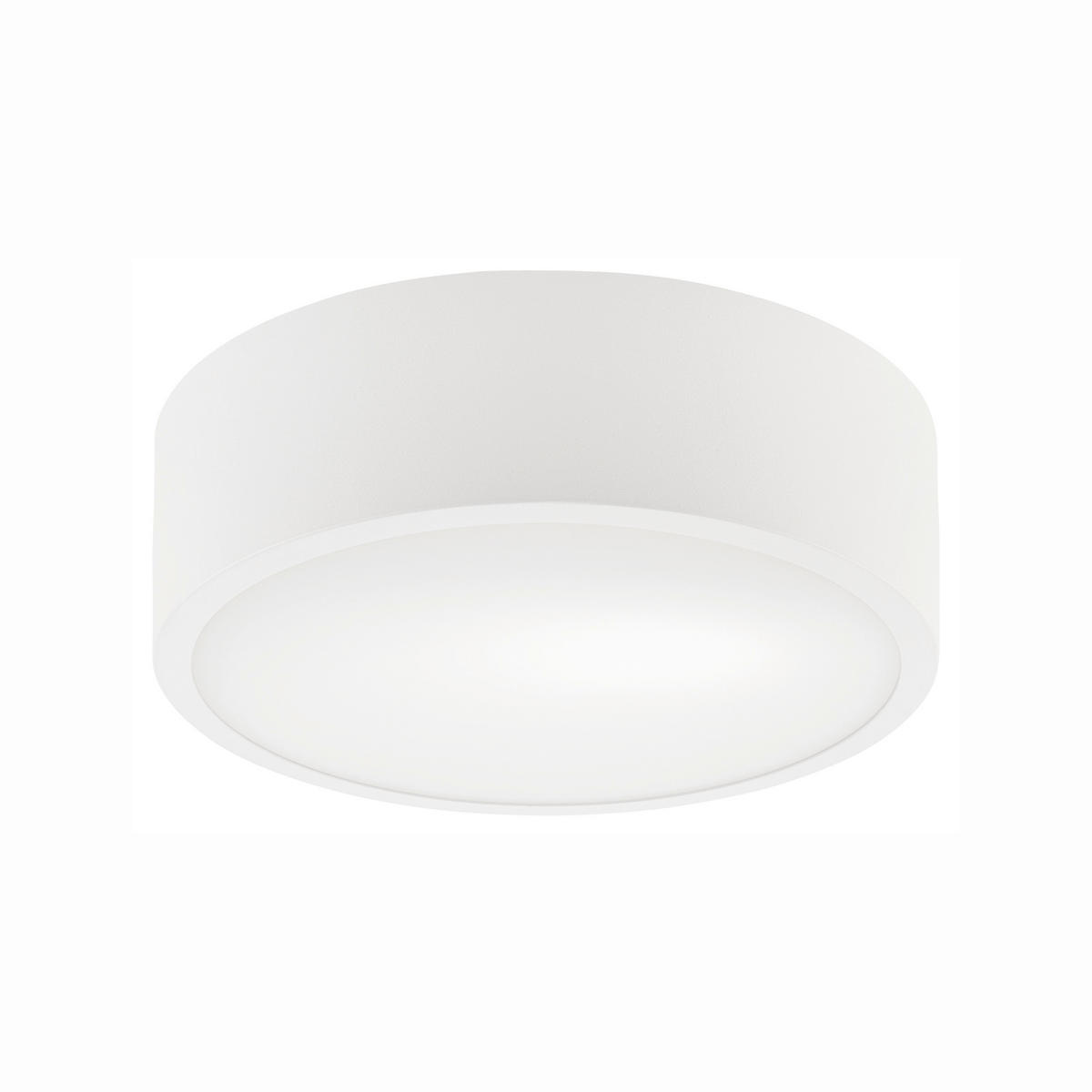 DECKENLEUCHTE  26/8 cm    - Weiß Hochglanz, KONVENTIONELL, Glas/Metall (26/8cm)