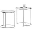 SATZTISCH 46/41/46/41/48/43 cm Silberfarben rund  - Silberfarben, Design, Glas/Metall (46/41/46/41/48/43cm) - Xora