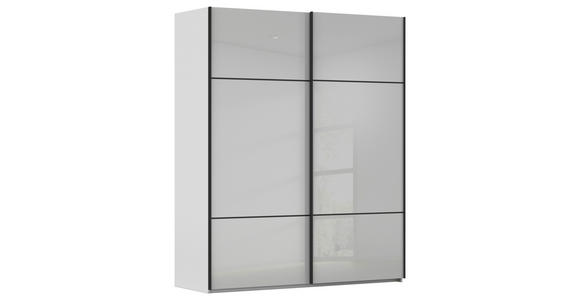 SCHWEBETÜRENSCHRANK  in Grau  - Schwarz/Grau, KONVENTIONELL, Glas/Holzwerkstoff (201/223/67cm) - Novel