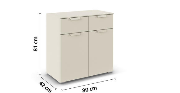 KOMMODE in 80/81/42 cm - Champagner, Design, Holzwerkstoff/Metall (80/81/42cm) - Carryhome