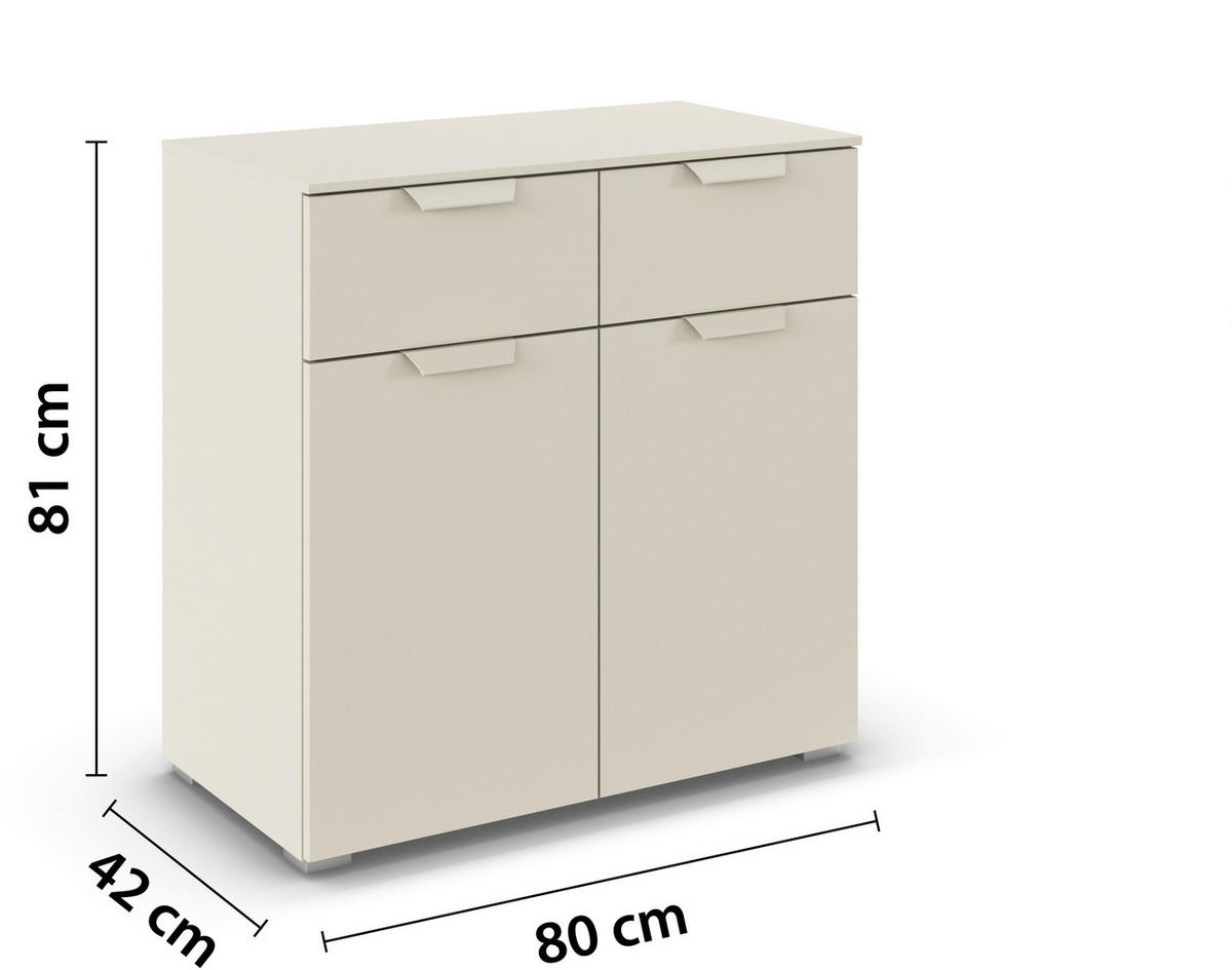 KOMMODE  in 80/81/42 cm  - Champagner, Design, Holzwerkstoff/Metall (80/81/42cm) - Carryhome