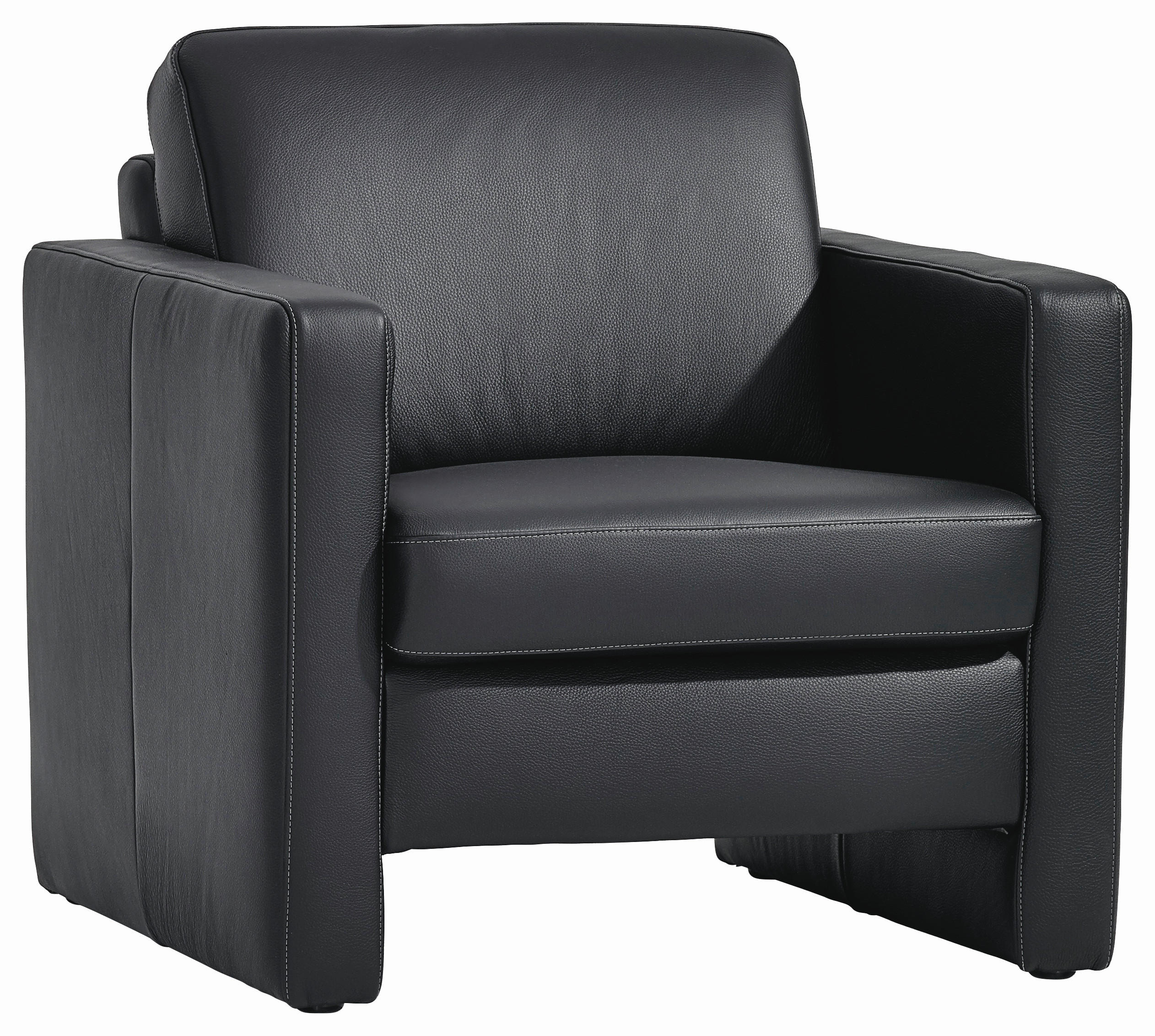 SESSEL Echtleder Schwarz    - Schwarz, KONVENTIONELL, Leder/Kunststoff (84/85/94cm) - Musterring