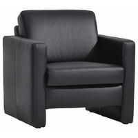 SESSEL Echtleder Schwarz    - Schwarz, KONVENTIONELL, Leder/Kunststoff (84/85/94cm) - Musterring