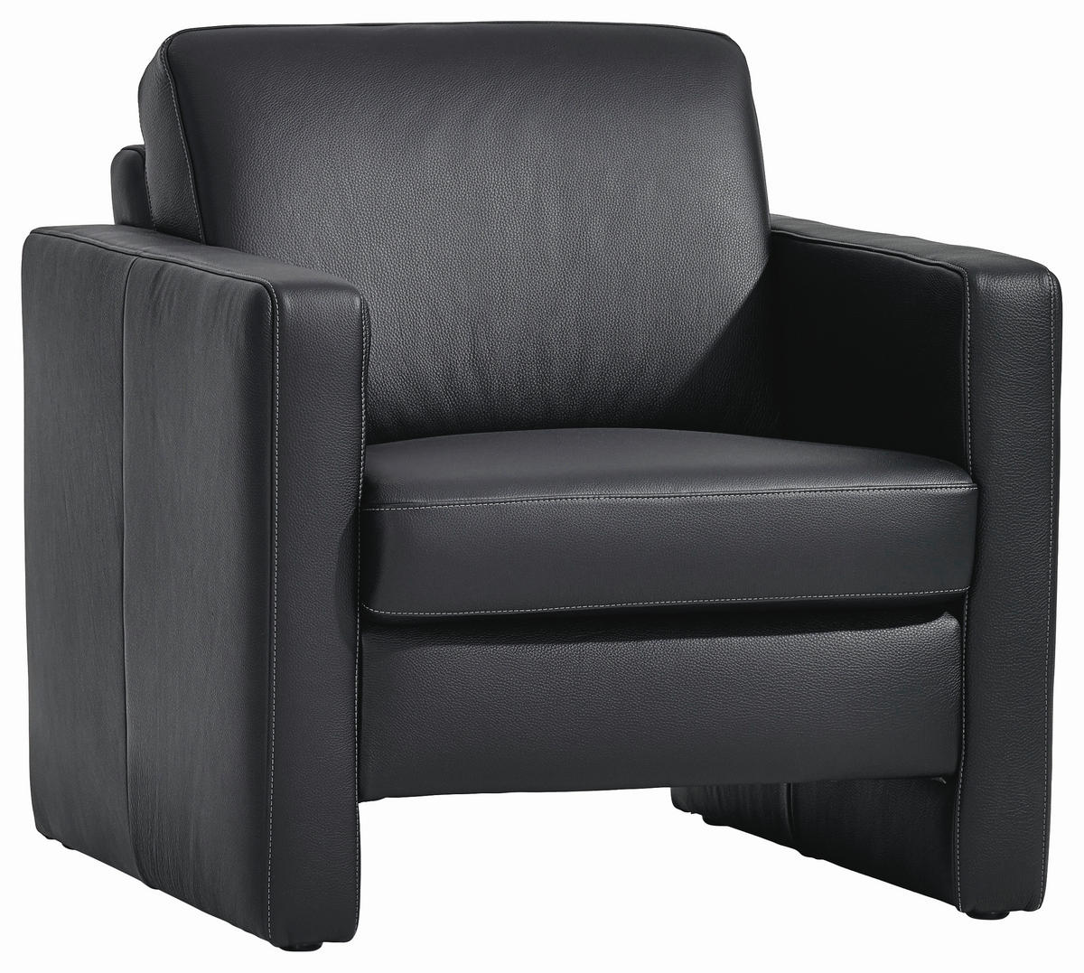 SESSEL Echtleder Schwarz    - Schwarz, KONVENTIONELL, Leder/Kunststoff (84/85/94cm) - Musterring