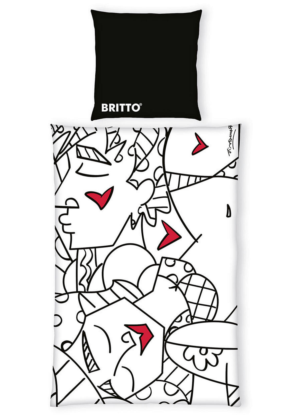 WENDEBETTWÄSCHE FACES Renforcé 135/200 cm  - Multicolor, Basics, Naturmaterialien/Textil (135/200cm) - BRITTO