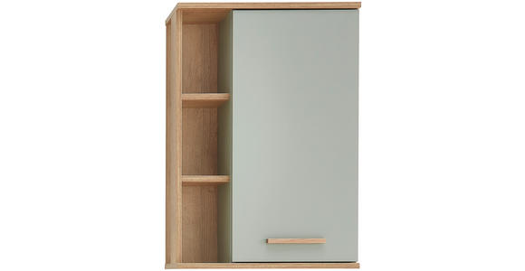 HÄNGESCHRANK 50,5/74,5/20,5 cm  - Eichefarben/Pastellgrün, Design, Glas/Holzwerkstoff (50,5/74,5/20,5cm) - Xora