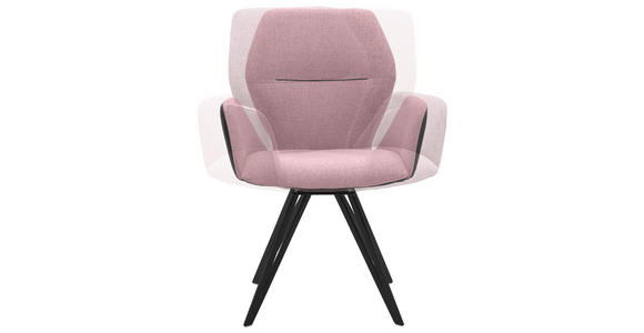 ARMLEHNSTUHL in Anthrazit, Rosa, Schwarz - Anthrazit/Schwarz, Design, Textil/Metall (62/91/59cm) - Valnatura
