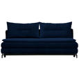 SCHLAFSOFA  in Flachgewebe Dunkelblau  - Schwarz/Dunkelblau, MODERN, Textil/Metall (208/73/92/102cm) - Novel