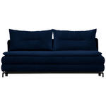 SCHLAFSOFA  in Flachgewebe Dunkelblau  - Schwarz/Dunkelblau, MODERN, Textil/Metall (208/73/92/102cm) - Novel