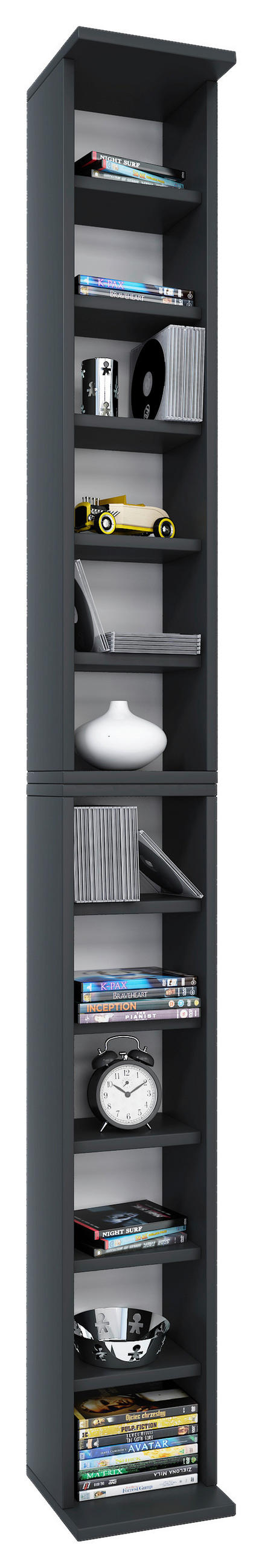 CD-REGAL Schwarz  - Schwarz, Basics, Holzwerkstoff (21/183/20cm) - MID.YOU