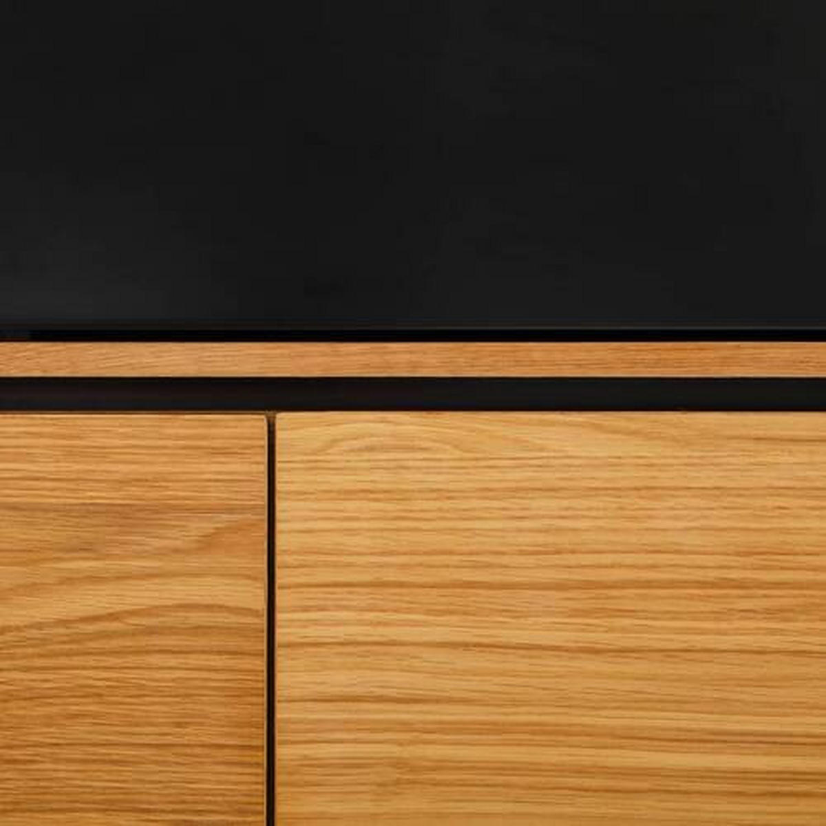 SIDEBOARD 160/86/40 cm  - svart/ekfärgad, Design, metall/trämaterial (160/86/40cm) - MID.YOU