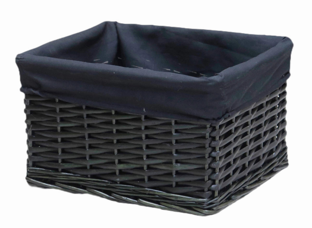POLCKOSÁR 31/27/18 cm  - fekete, Basics, textil/fa (31/27/18cm) - Ambia Home