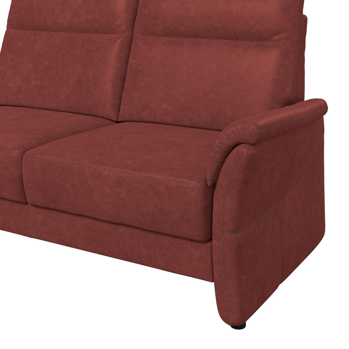 2,5-SITZER Mikrofaser Rotbraun  - Rotbraun/Schwarz, Konventionell, Kunststoff/Textil (170/99/91cm) - Elegando