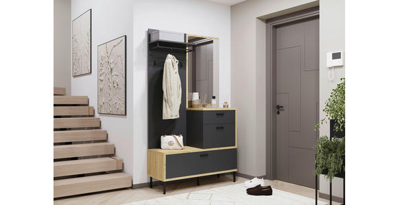 GARDEROBE  in 113/197/40 cm  - Anthrazit/Eiche Artisan, KONVENTIONELL, Holzwerkstoff (113/197/40cm) - Carryhome