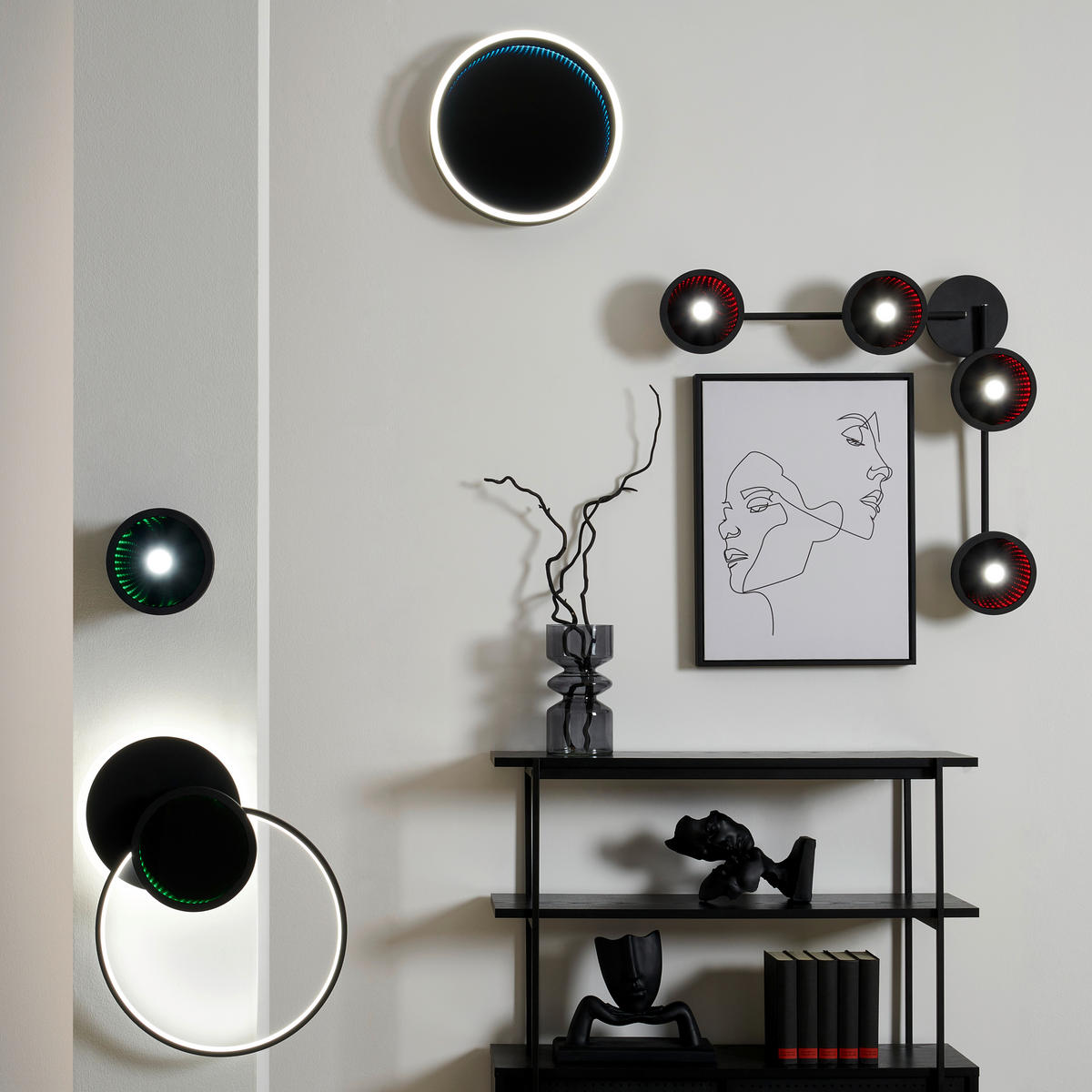 LED-STRAHLER 17/10 cm   - Schwarz, LIFESTYLE, Kunststoff/Metall (17/10cm) - Novel