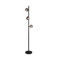 STOJACÍ LED SVÍTIDLO, 25/150 cm  - černá/průhledné, Design, kov/plast (25/150cm) - Trio Leuchten