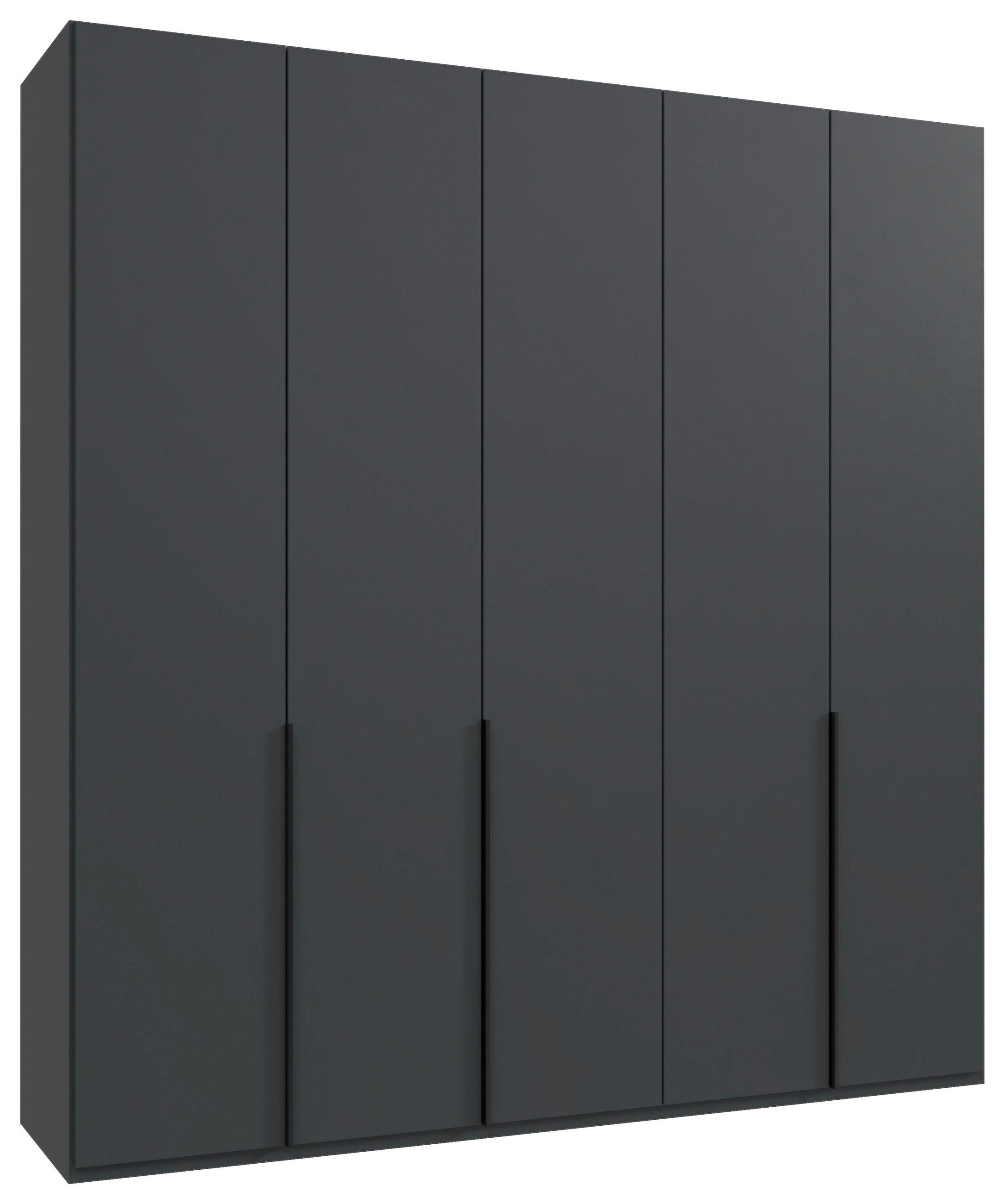 DREHTÜRENSCHRANK in Graphitfarben  - Schwarz/Graphitfarben, Modern, Holzwerkstoff/Metall (225/236/58cm) - MID.YOU