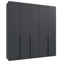 DREHTÜRENSCHRANK 225/236/58 cm 5-türig Graphitfarben  - Graphitfarben/Schwarz, MODERN, Holzwerkstoff/Metall (225/236/58cm) - MID.YOU