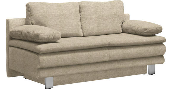 SCHLAFSOFA Webstoff Beige - Chromfarben/Beige, Design, Textil/Metall (194/96/86cm) - Novel