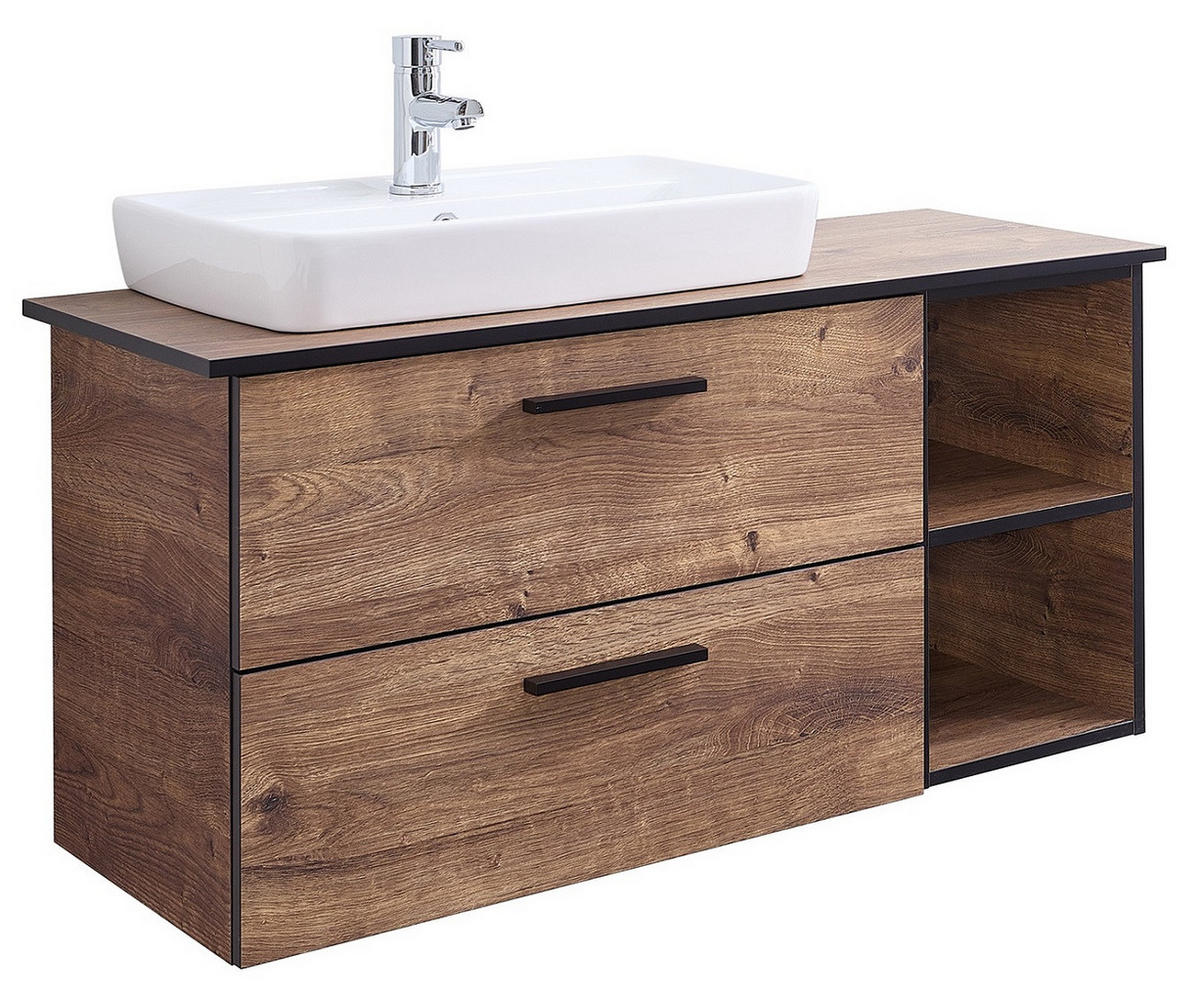 WASCHTISCHKOMBI 103 cm  - Eichefarben/Schwarz, Design, Keramik/Holzwerkstoff (103cm) - Xora