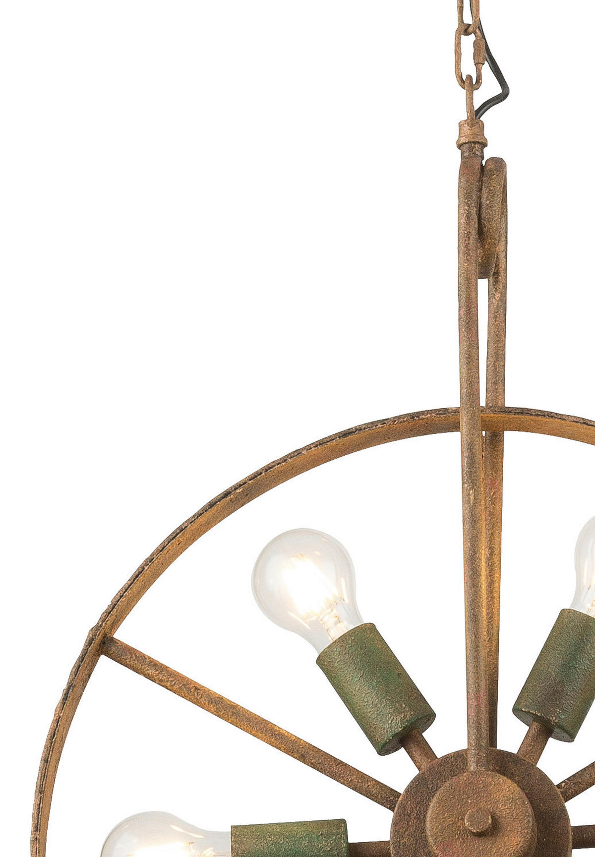 HÄNGELEUCHTE 50/133 cm  - Rostfarben/Grün, ROMANTIK / LANDHAUS, Metall (50/133cm) - Globo