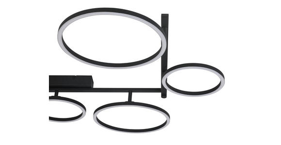 LED-DECKENLEUCHTE 118/127/12 cm  - Schwarz, Design, Kunststoff/Metall (118/127/12cm) - Novel
