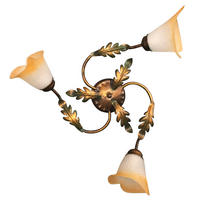 DECKENLEUCHTE    50/50/20 cm  - Bronzefarben/Olivgrün, Natur, Glas/Metall (50/50/20cm)