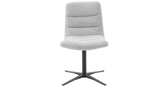 STUHL - Hellgrau/Schwarz, Design, Textil/Metall (52/88/66cm) - Dieter Knoll