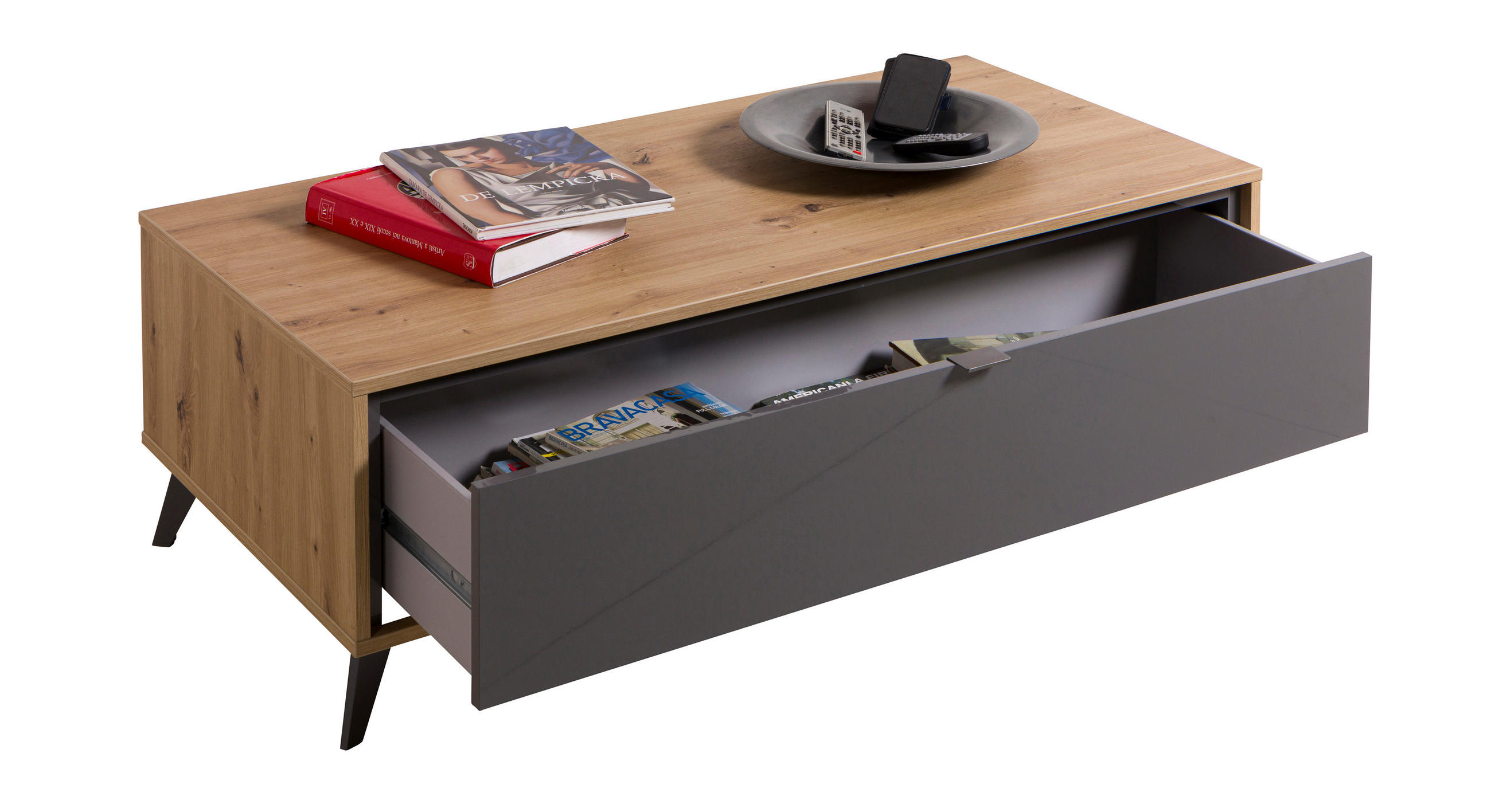 KLUBSKA MIZA, 126/41,2/60 cm  - Moderno, kovina/leseni material (126/41,2/60cm) - Carryhome